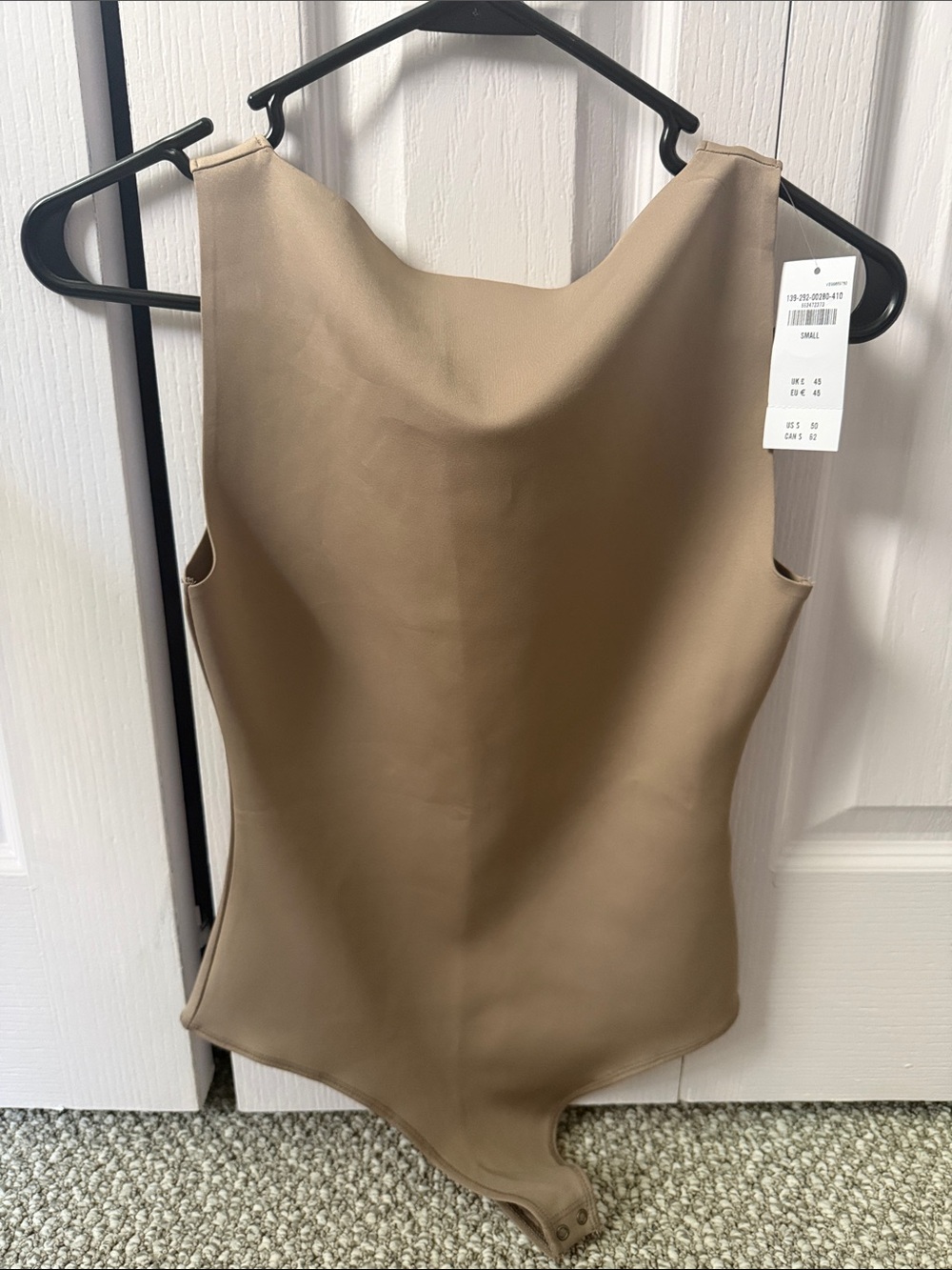 Abercrombie & Fitch Sleeveless Scoop-Neck Bodysuit in Taupe